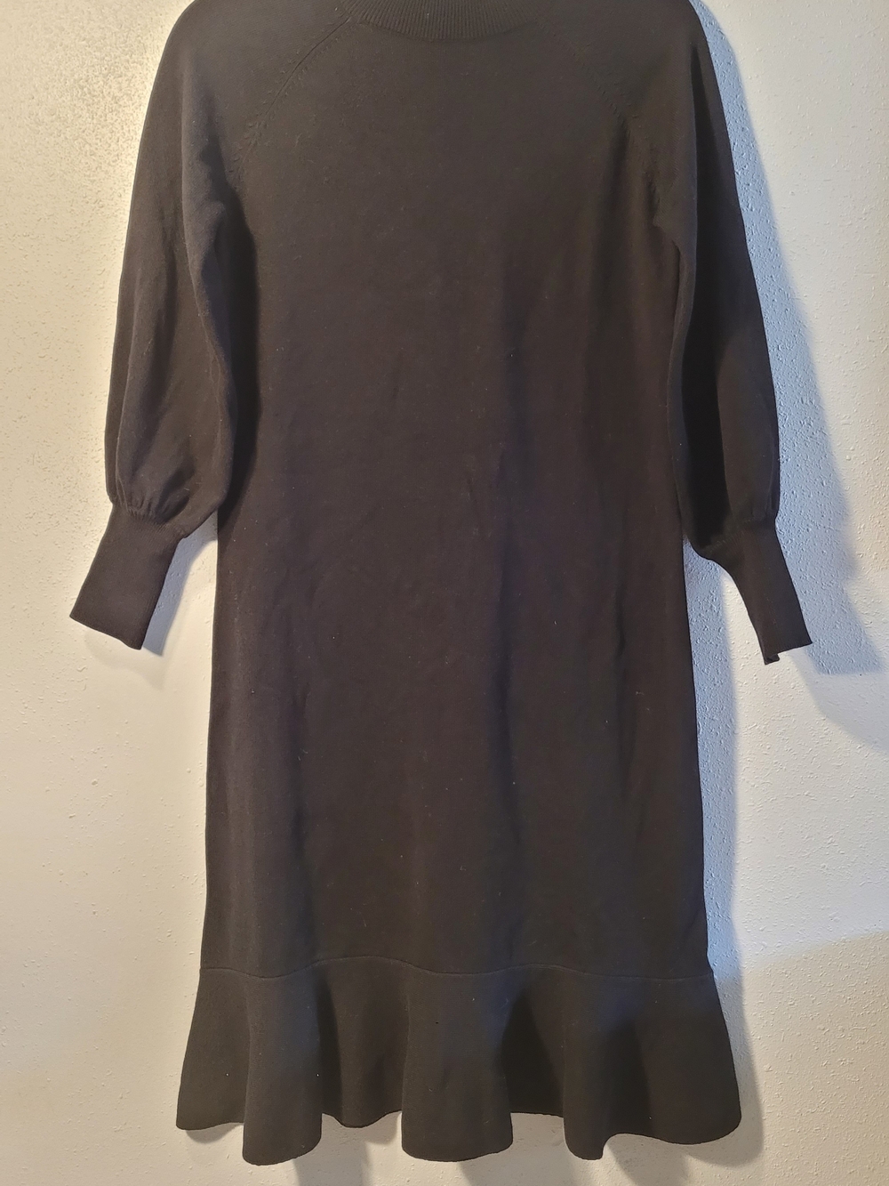 Mila Black Ruffle-Hem Sweater Dress - Women